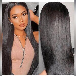HUMAN HAIR 18” 9x6 250% density straight wig